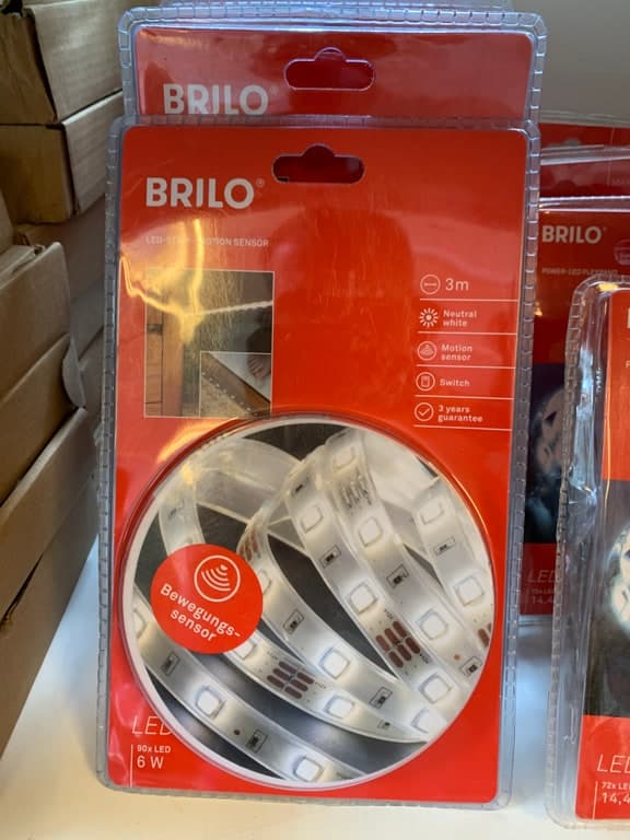 Brilo LED-Strip Motion Sensor 3m 6W 4000K Neutralweiß mit Bewegungssensor + Schalter