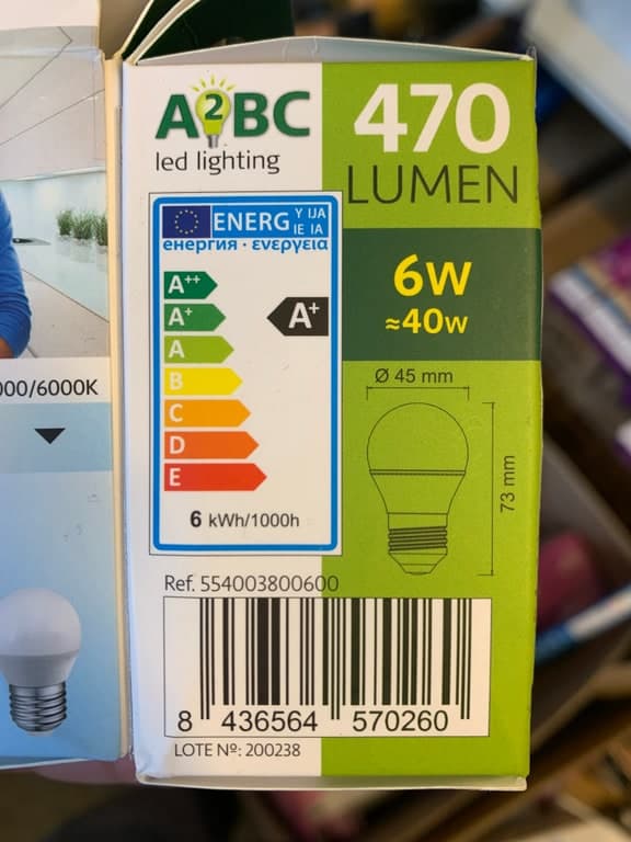 A2BC LED E27 Tropfen 6W (40W) 6500K Kaltweiß (Luz fría) 470lm 25.000h – Bild 2