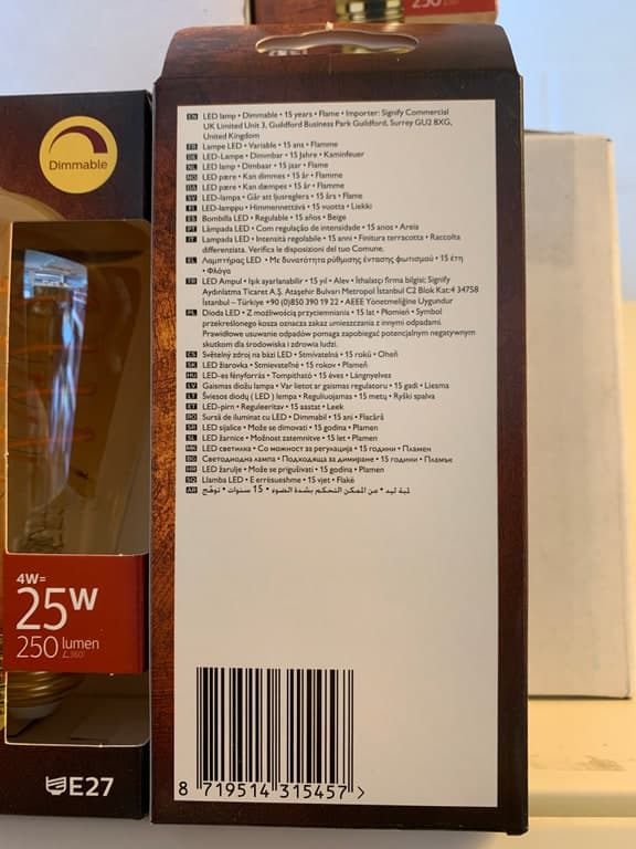 Philips Vintage LED Flame E27 ST64 Filament 4W (25W) 1800K Gold 250lm dimmbar Edison-Look – Bild 2