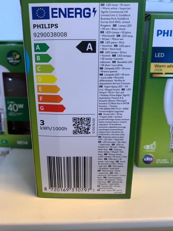 Philips Ultra Efficient LED E14 Kerze 2.3W (40W) 2700K Warmweiß 485lm Klasse A matt – Bild 2