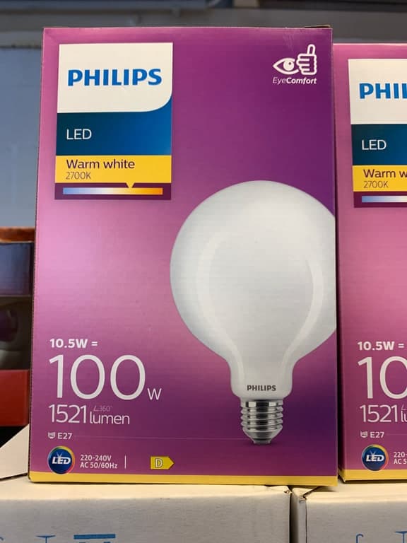 Philips LED Globe G120 E27 10.5W (100W) 2700K Warmweiß 1521lm XL matt-weiß – Bild 1