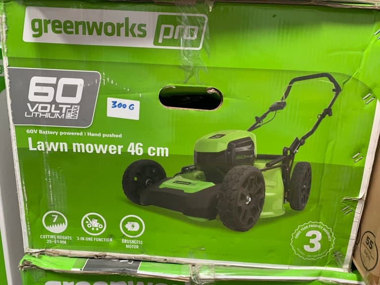 Greenworks Pro 60V Akku-Rasenmäher 46 cm Hand-Pushed (3-in-1 Brushless) (300€)