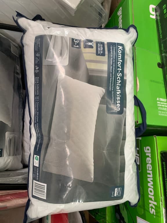 REWE-Eigenmarke Bettwaren/Daunenkissen (NAN 9944387) — bitte Vorderseite prüfen