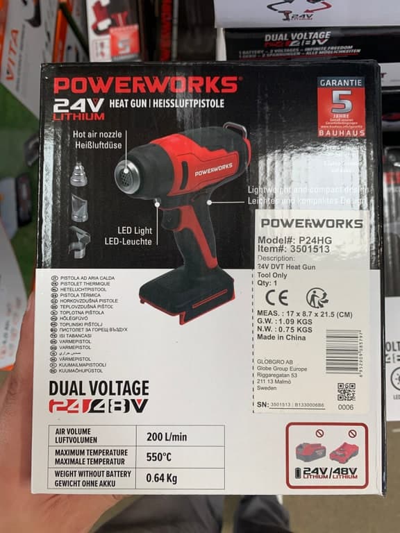 Powerworks Akku-Werkzeug rot-schwarz (60V-Linie? — Modell bitte prüfen)