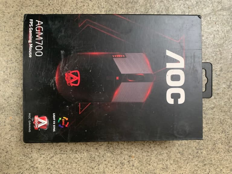 AOC AGON AGM700 Gaming-Maus 16.000 dpi RGB-Beleuchtung verstellbares Gewicht schwarz