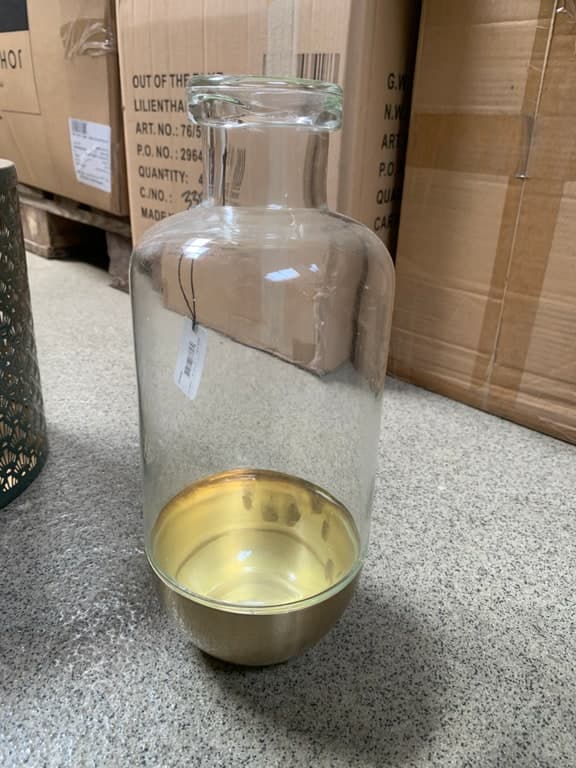 Out of the Blue Glas-Windlicht mit Goldsockel – Lilienthal-Sortiment (Art. 76/5xx)