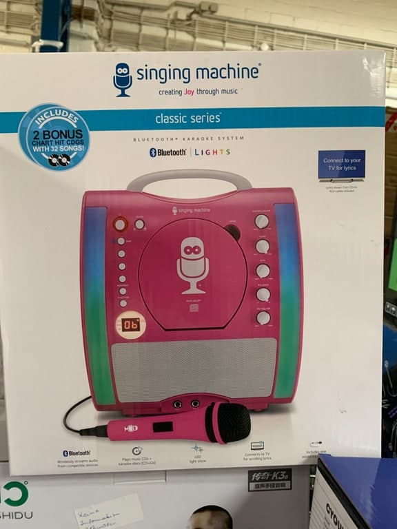 Singing Machine Classic Series Bluetooth-Karaoke-Anlage Pink + LED + 2 Bonus-CDGs – Bild 1