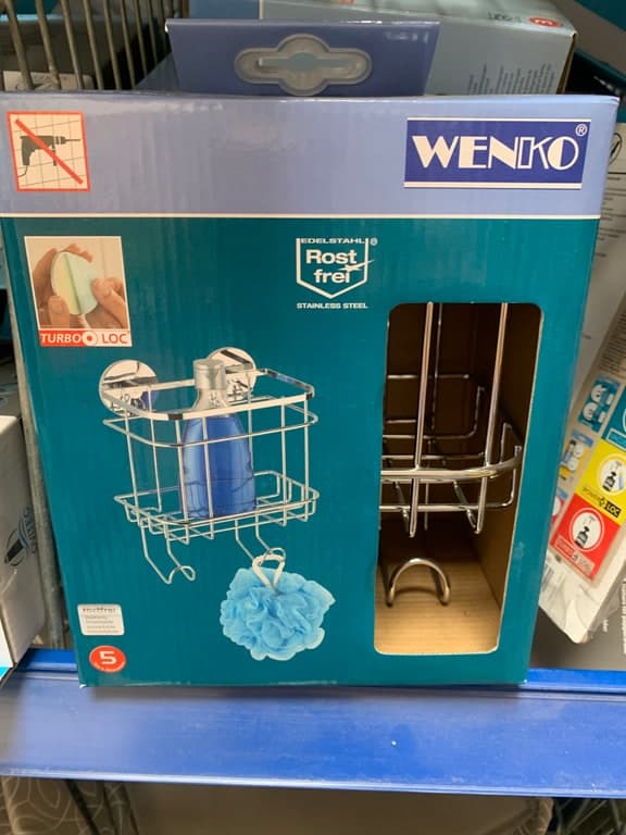 Wenko Turbo-Loc Edelstahl-Duschkorb 2-stöckig – Bohren entfällt – Bild 1