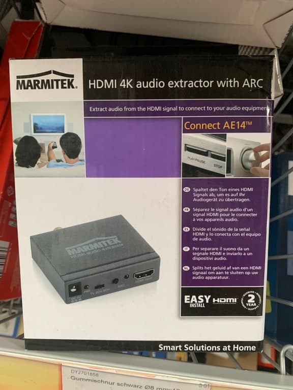 Marmitek Connect AE14 – HDMI 4K Audio-Extractor mit ARC (2 Jahre Garantie)