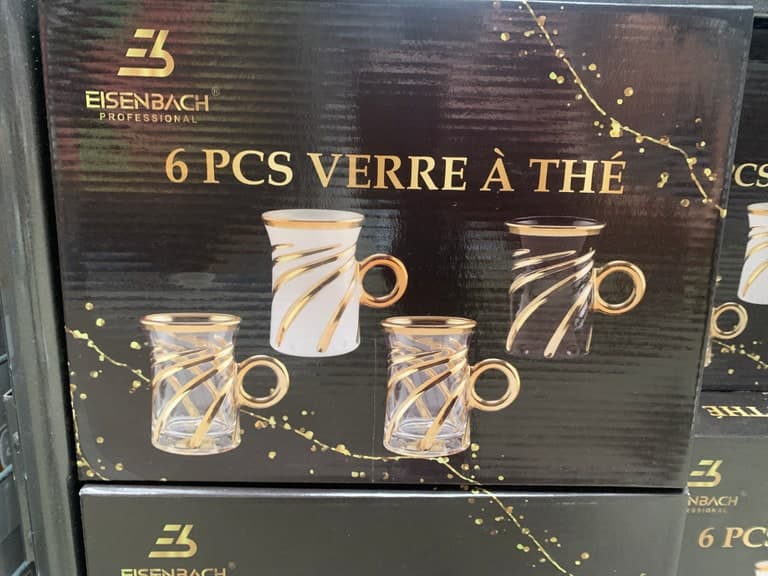 Eisenbach Professional Türkisches Tee-Gläser-Set 6-tlg. mit Gold-Spiral-Henkel – Bild 1