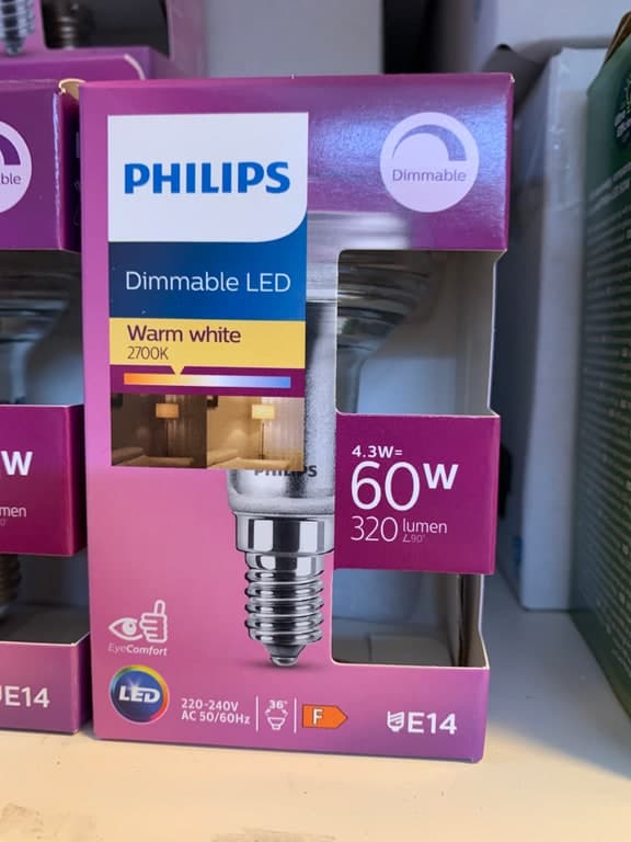Philips Dimmable LED E14 Reflektor R50 4.3W (60W) 2700K Warmweiß 320lm – Bild 1