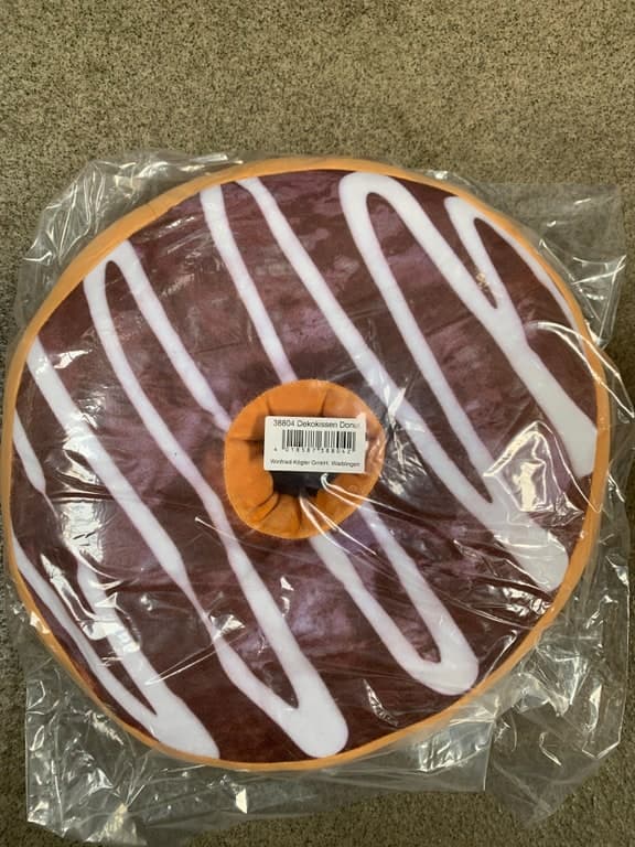Kuschel-Donut XXL Plüschkissen – Orange (Donut-Form) – Bild 2