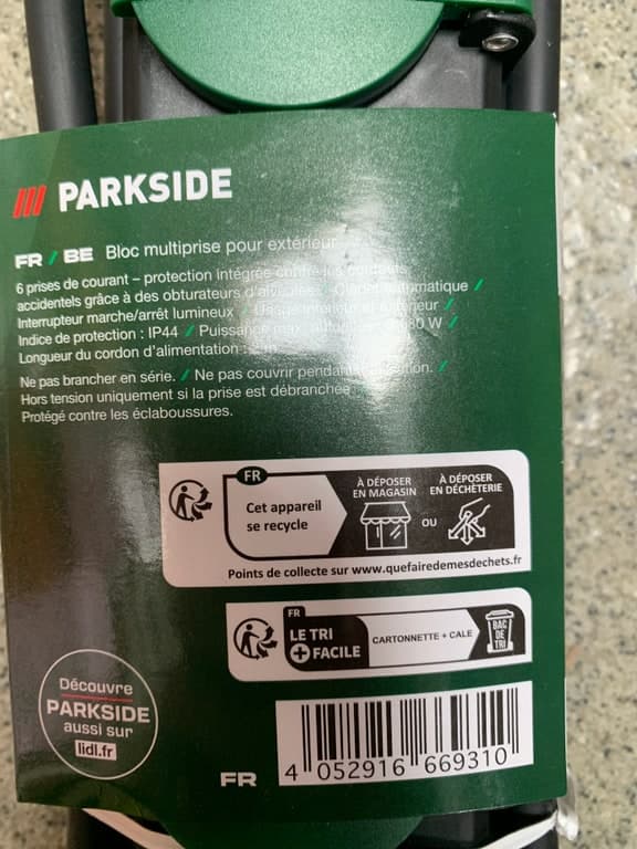 Parkside 6er-Steckdosenleiste Outdoor IP44 (Lidl-Eigenmarke) – Bild 2