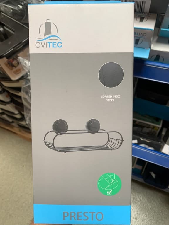 Ovitec Presto Duschkorb / Bad-Ablage – Beschichteter Edelstahl mit Saugnäpfen – Bild 1