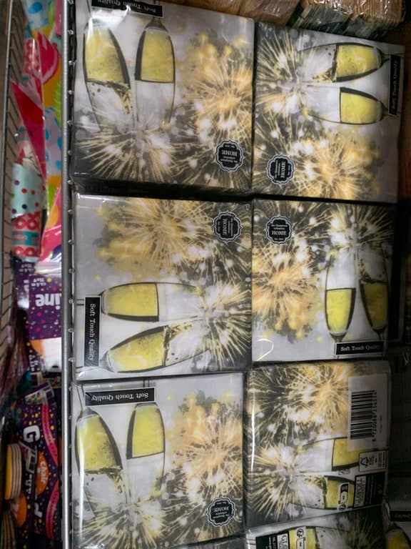 Soft-Touch-Servietten Silvester Champagner-Sektglas mit Feuerwerk – Bild 1